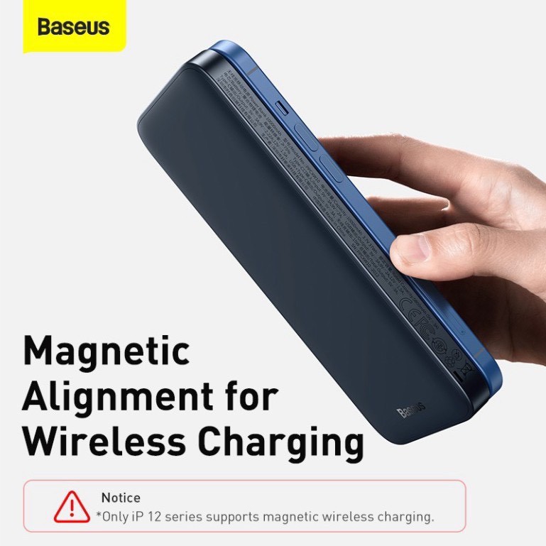 Pin dự phòng Baseus  Magsafe 10000mAh không dây Sạc Nhanh 20W Cho Iphone 12 13 Pro Max Từ tính Chính hãng