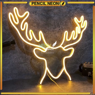 Đèn led Neon trang trí | Hình con hươu | Decor phòng ngủ | 35*40cm | Đèn ngủ | Quà tặng trang trí - Pencil Neon
