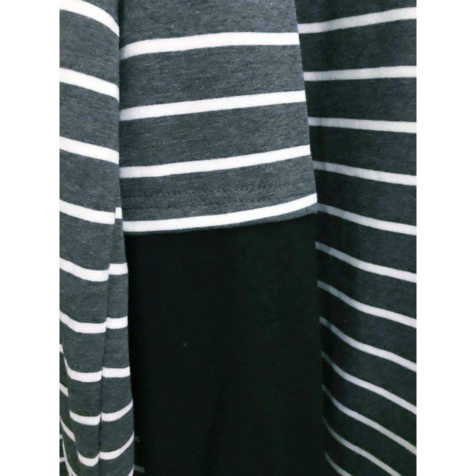 [FREESHIP❤️] Áo thun nam dài tay Áo thun Hiphop Áo thun không cổ Áo thun nam kẻ ngang tay dài nối #74884 giayngostore | BigBuy360 - bigbuy360.vn