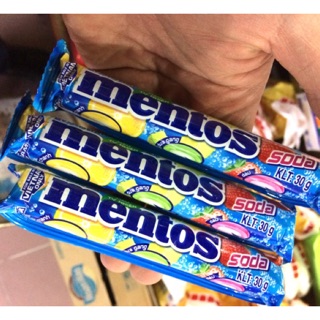 |Date 2020| 3 Thỏi Kẹo Ngậm Mentos Soda Hương Trái Cây 30g