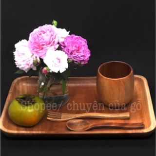 - Khay gỗ xà cừ hình chữ nhật, xuất xứ Việt Nam -còn hàng
