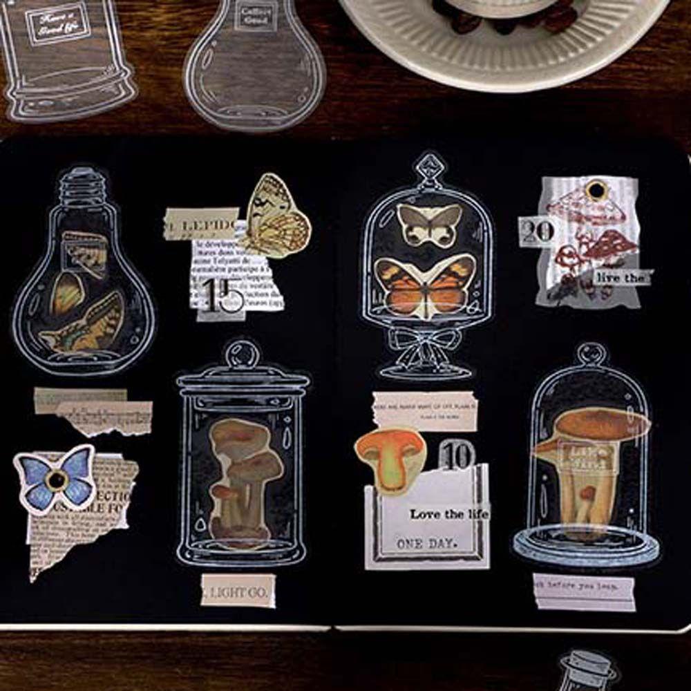 Bộ 20 Miếng Dán PET Màu Đen Độc Đáo Trang Trí Sổ Tay / Nhật Ký