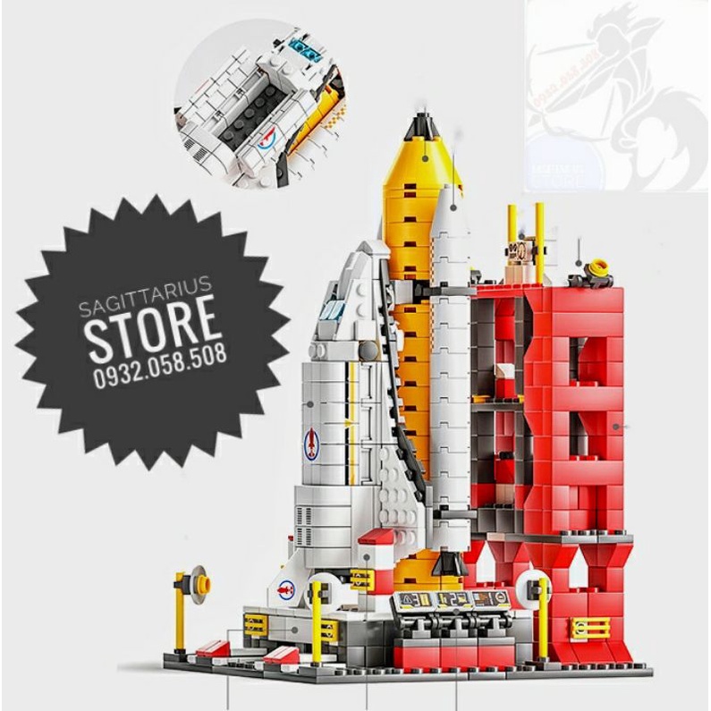 Lego Lele Brother 8832-1 Lắp Ráp Trạm Tàu Vũ Trụ N.A.S.A 6 in 1