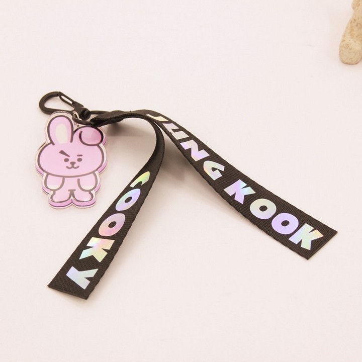 Nametag hologram BTS chibi, móc khóa BTS chibi phụ kiện thần tượng, phong cách hàn quốc