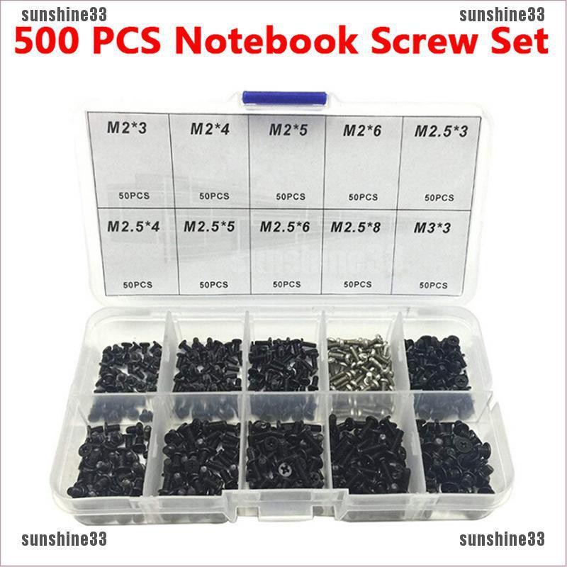 【COD•suns】500pcs laptop computer screws set universal screw m2 m2.3 m3