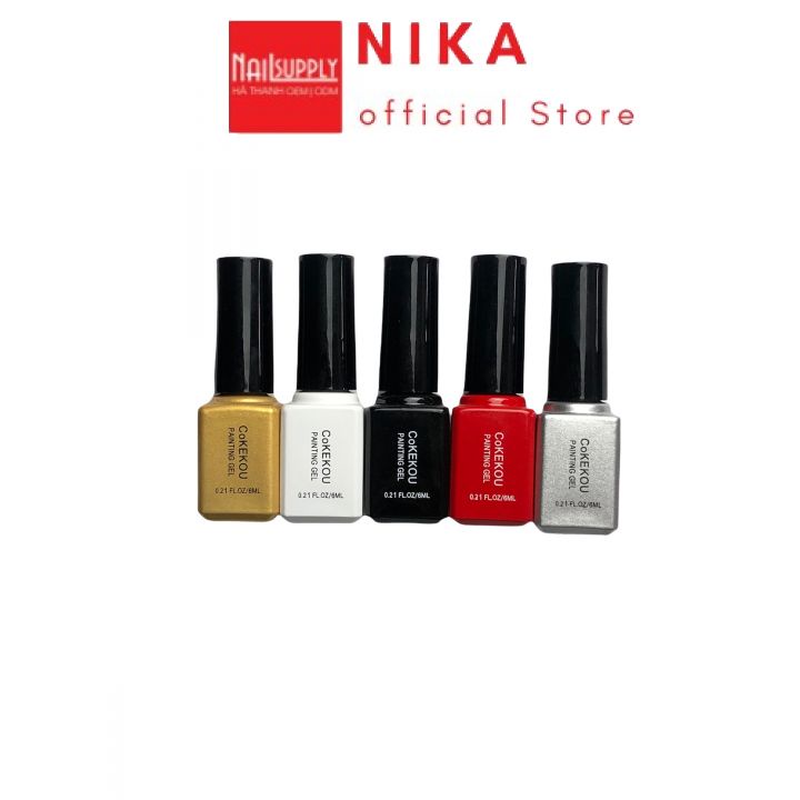 Cọ Nét Cokekou Chính Hãng , Cọ Nét Gel Vẽ Móng Đủ 5 Màu