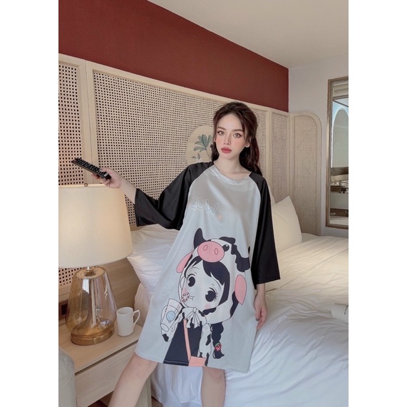 [HÌNH CHỤP THẬT - CÓ SẴN TẠI CỬA HÀNG] Đầm lụa ngủ cổ tròn form rộng Sam | BigBuy360 - bigbuy360.vn