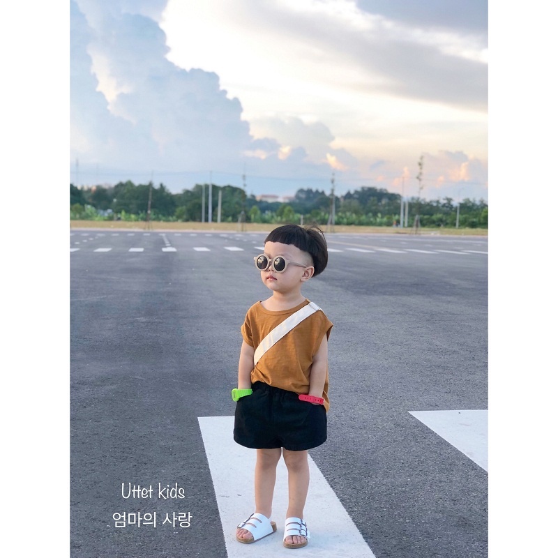 AO THUN CỘC TAY STYLE HÀN QUỐC 1050 CHO BÉ GÁI VÀ BÉ TRAI FORM CHUẨN