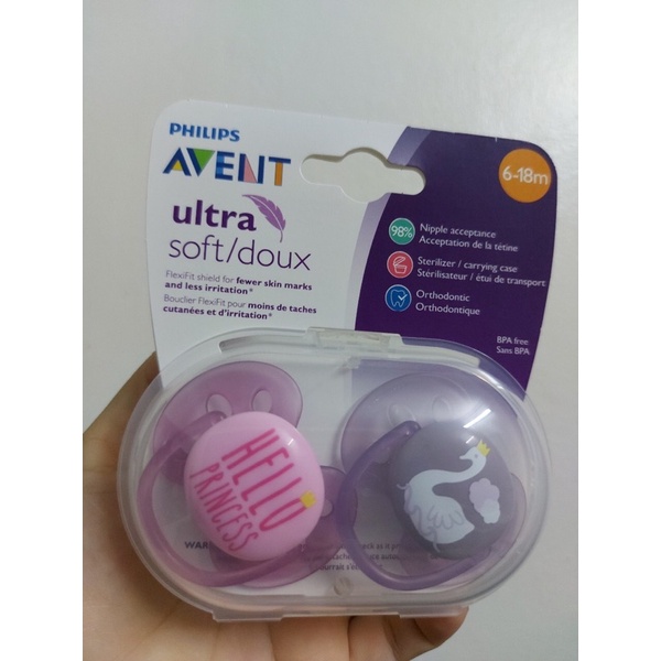 💥 Ti giả Avent Ultra Air, Ultra Soft chỉnh nha đầu dẹt chính hãng