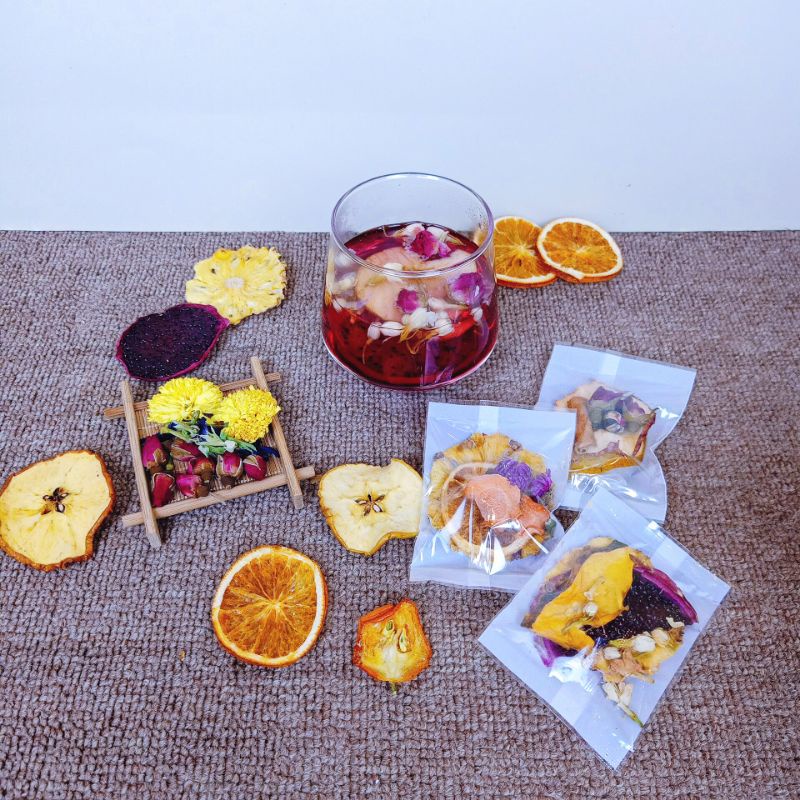Trà hoa quả sấy khô detox giảm cân thải mỡ chanh leo sấy bưởi đỏ kim quất chanh vàng thơm ngon đẹp da thanh lọc cơ thể