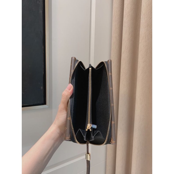 Túi cầm tay LV dạng ví nhỏ gọn da thật sz20cm nhiều ngăn tiện dụng fullbox