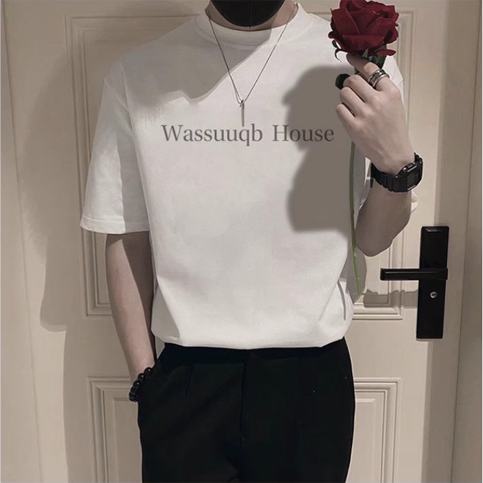 Áo Thun Tay Ngắn Cổ Tròn Thời Trang Phong Cách Hàn Năng Động Cho Nam simple fashion áo thun nam đẹp Hàn Quốc áo thun nam tay lỡ áo phông nam form rộng