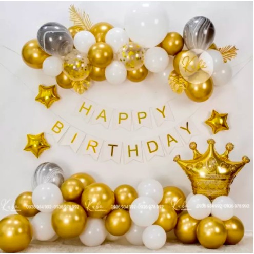 Set bong bóng trang trí sinh nhật (có thể thay đổi số tuổi) Combo set bóng happy birthday Phụ kiện trang trí sinh nhật