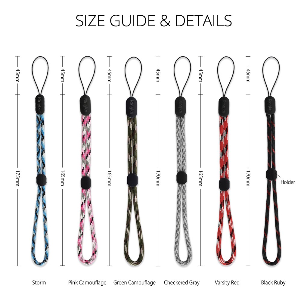 Dây đeo chính hãng Ringke Paracord Lanyard Strap 2 dòng Wrist Strap và Finger Strap