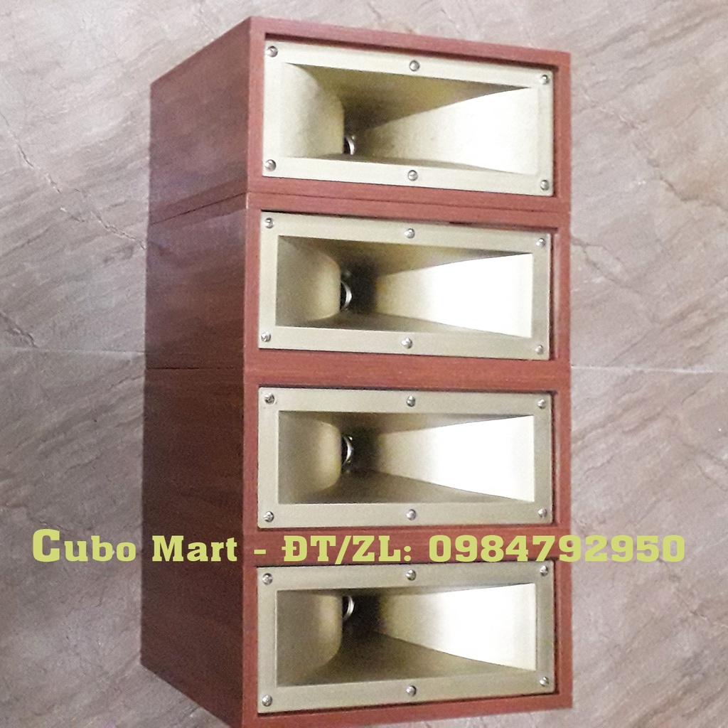 Đôi Hộp Loa Tress Kèn Chống Cháy 100% Vân Gỗ, phễu nhựa ABS   - Cubo Mart