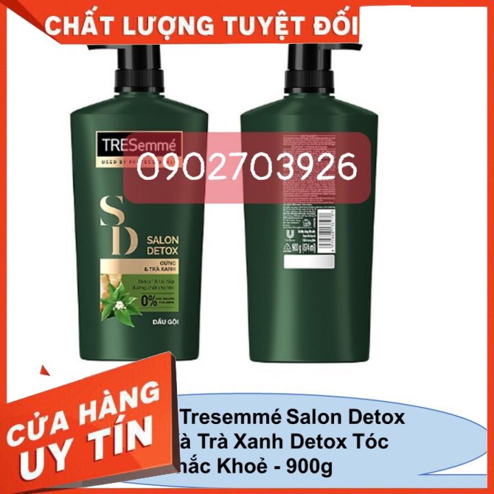 Dầu Gội Tresemme Salon Detox 900-trà xanh và gừng khôi phục lại mái tóc chắc khỏe đẹp chuẩn Sàn diễn.