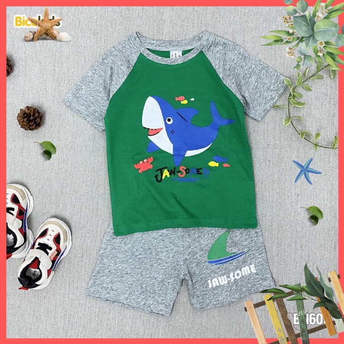 Đồ Bộ Bé Trai Size 10kg-27kg Thun Cotton Co Giãn 4 Chiều Mềm Mát Hình Thú Cưng.1542