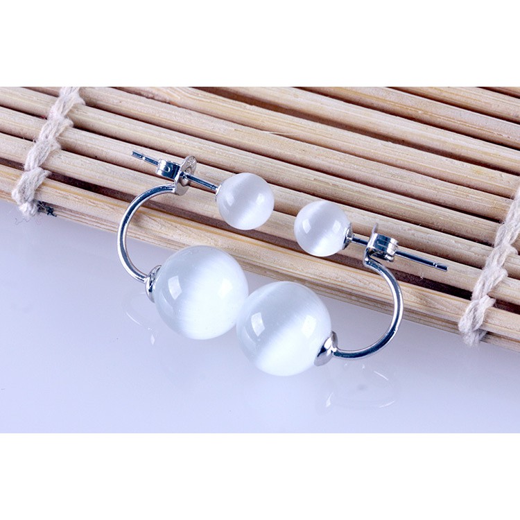 Bông tai nữ BT04 kiểu dáng 2 hạt ngọc trai nhân tạo 6mm và10mm, khuyên tai nữ thiết kế thời trang hàn quốc