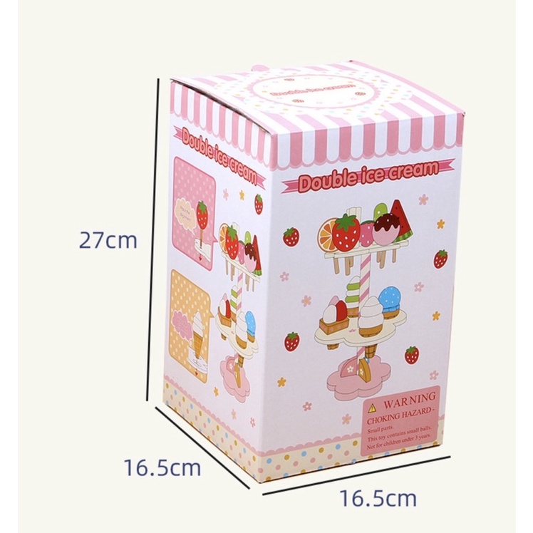 Đồ chơi mô phỏng tháp kem tháp bánh bằng gỗ cho bé- Bond Kids