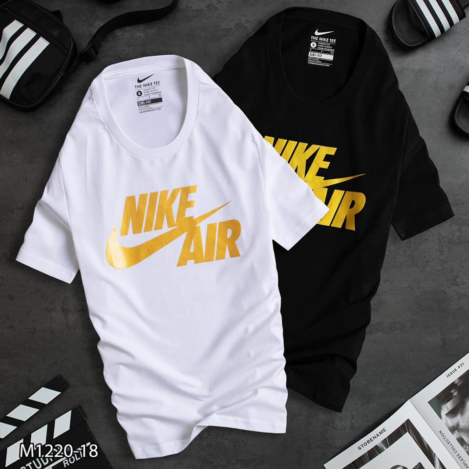 Áo Thun Logo N!ke Nhủ Vàng From Rộng Unisex Nam Nữ Chính Hãng - Giá Rẻ - Chất Lượng 100% cotton