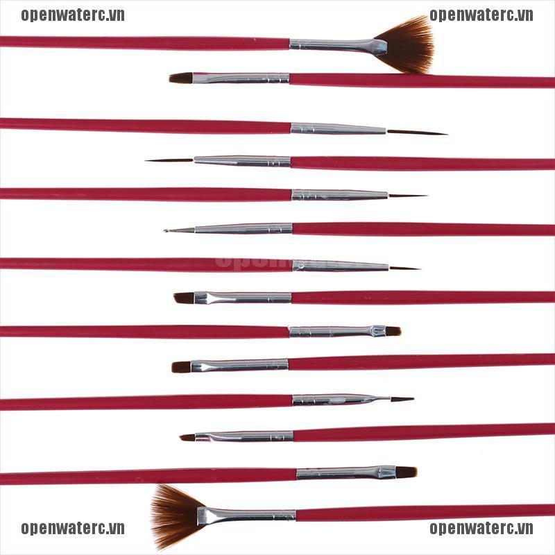Set 15 Cọ Vẽ Móng Tay Nghệ Thuật Màu Ombre Tiện Dụng