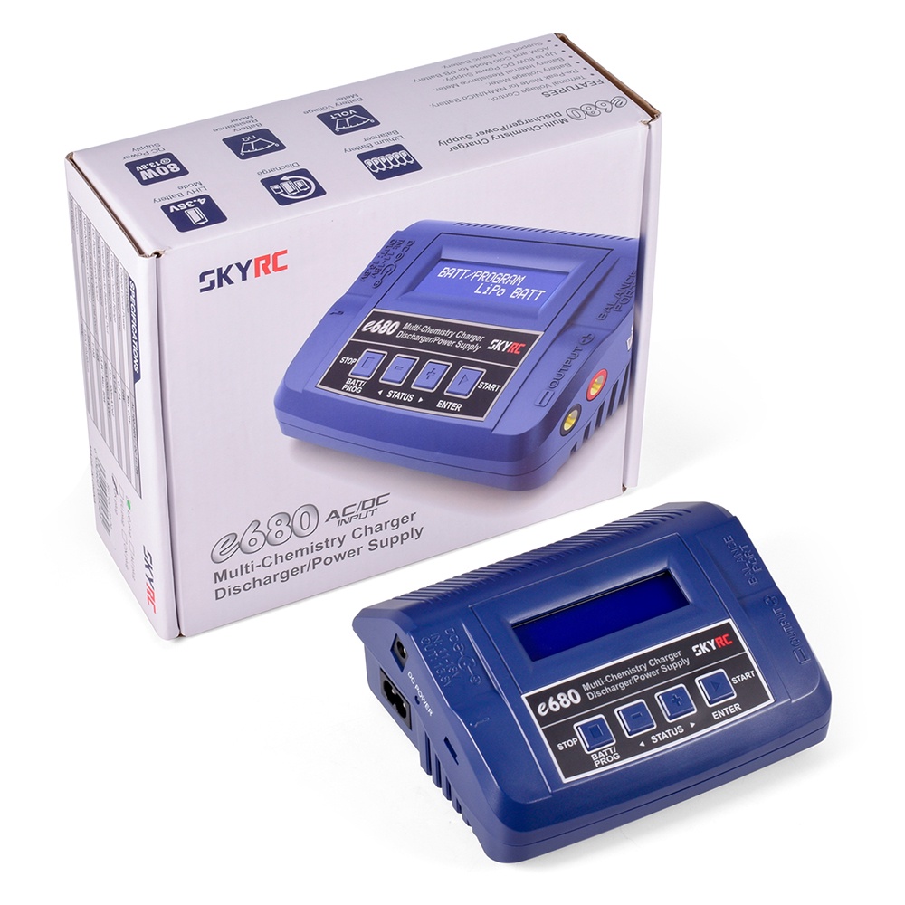 Bộ Sạc Cân Bằng SKYRC E680 80W AC/DC 13.8V DC Cho LiPo Li-ion LiFe NiCd NiMH PB LiHV / DJI Mavic