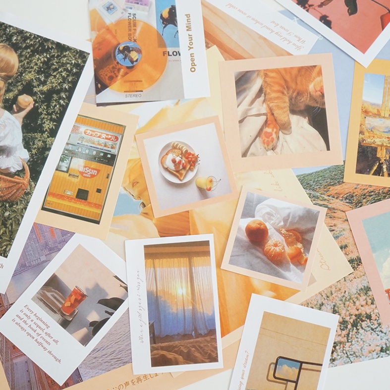 Ảnh trang trí poster dán tường hình decor vintage aesthetic retro postcard bưu thiếp tranh giấy treo phòng ngủ bàn học