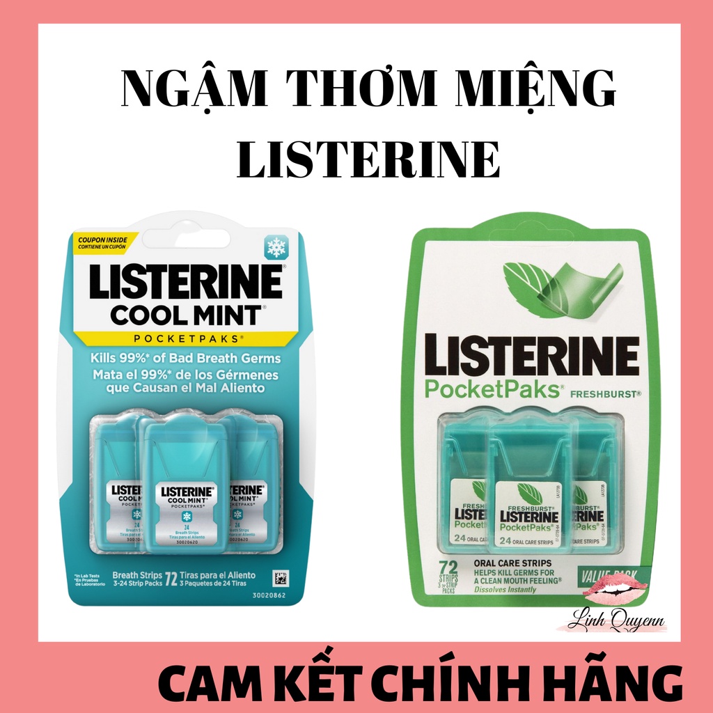 Miếng Ngậm thơm Miệng LISTERINE - VỈ 3 Hộp - 72 Miếng
