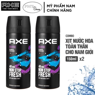 Combo 2 Xịt khử mùi toàn thân nam AXE Marine 150ml x 2 chai hương nước hoa