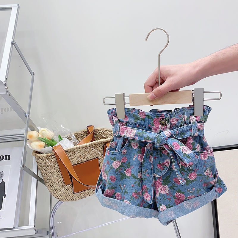 Set Đồ Mùa Hè 5 Món Gồm Áo Ba Lỗ Và Quần Ngắn Denim Thoáng Khí Hợp Thời Trang Cho Bé Gái