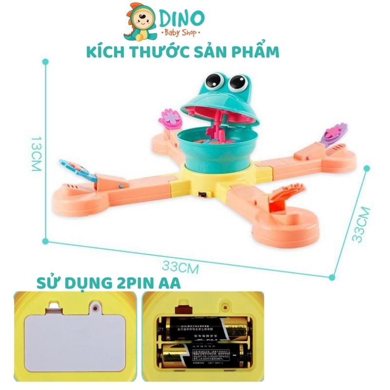 Đồ chơi ếch ham ăn Frog game xoay 360 độ tăng cường vận động thông minh cho bé DiNo