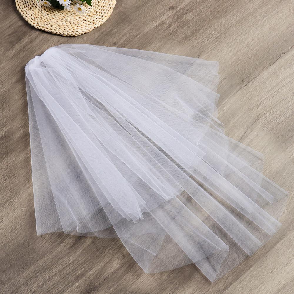 Mạng Che Mặt Cô Dâu Màu Trắng Ngà Đơn Giản Kèm Lược Cài