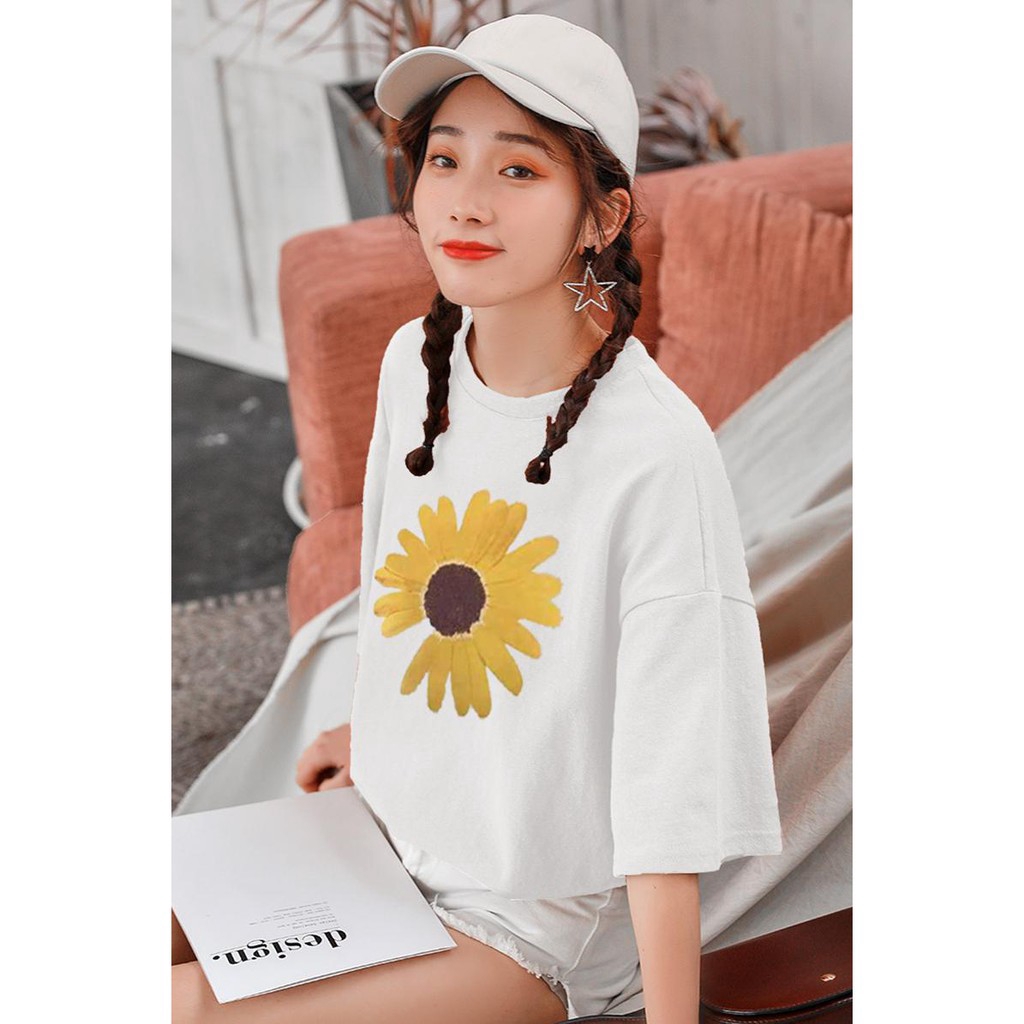 NRVP Áo thun ngắn tay in hình hoa trắng thời trang mùa hè 2020 cho nữ