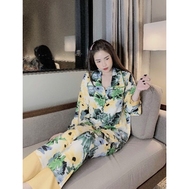 Pizama lụa mango chuẩn vải ( hình thật )