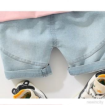 Set áo thun tay ngắn &amp; quần short denim cho bé trai