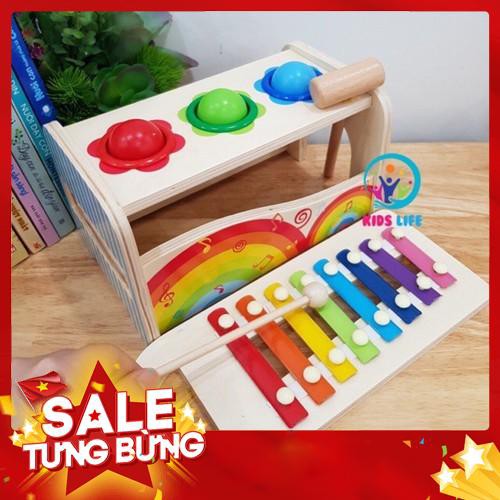 Đồ Chơi Đập Bóng Và Đàn - Bộ Đồ Chơi Phát Triển Kỹ Năng Cơ Bản - 100% Gỗ Tự...