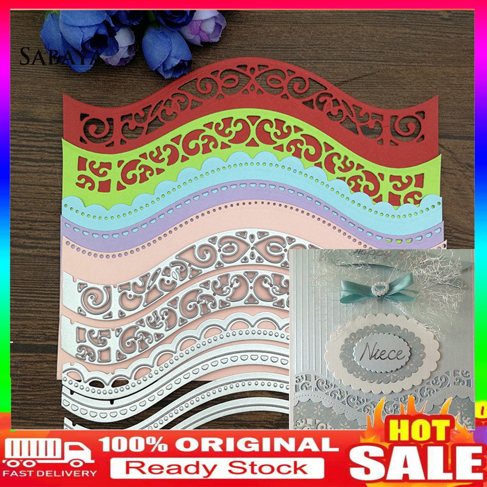 Khuôn Cắt Giấy Làm Từ Kim Loại Tạo Khung Viền Lượn Sóng Cho Trang Trí Scrapbook