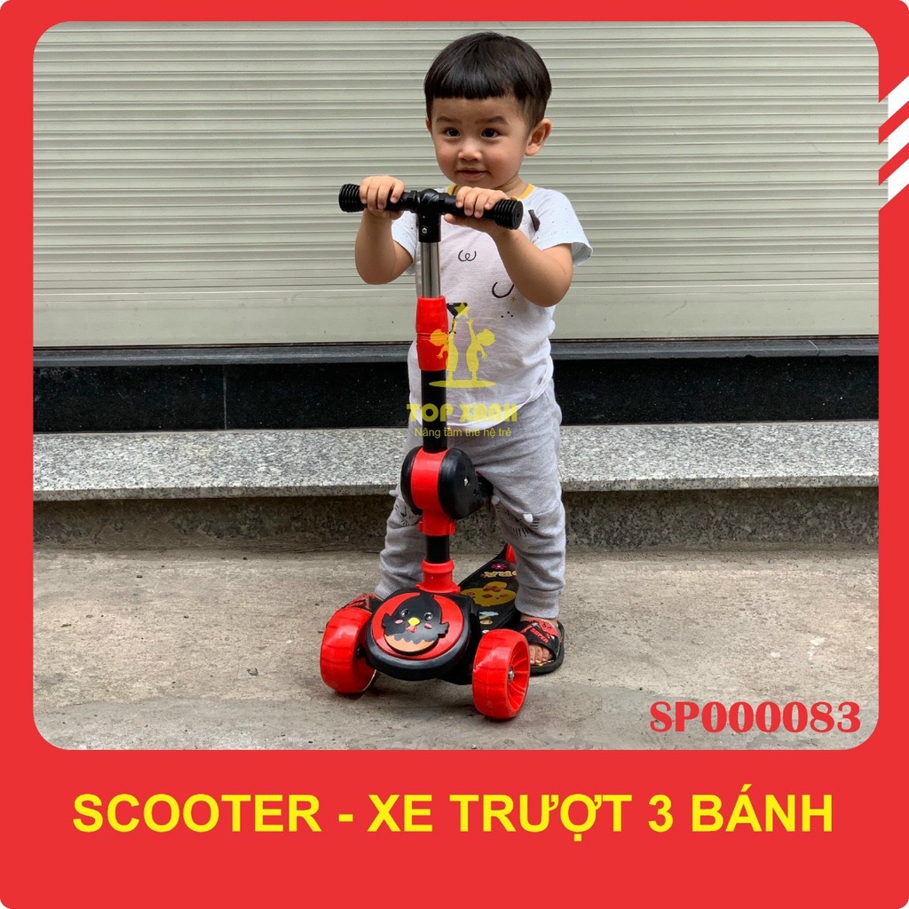 Xe Trượt Scooter Cho Bé, Xe Scooter Bánh Có Đèn, Có Nhạc, có ghế 3 iin 1 THANH NGA ĐỒ CHƠI AN TOÀN