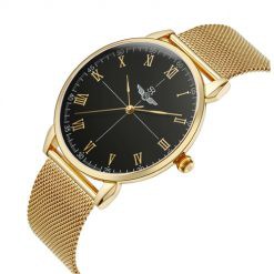 [CHÍNH HÃNG] Đồng Hồ Nam SUNRISE Dây Kim Loại Mặt Đen SRWATCH SG2088.1401RNT RENATA