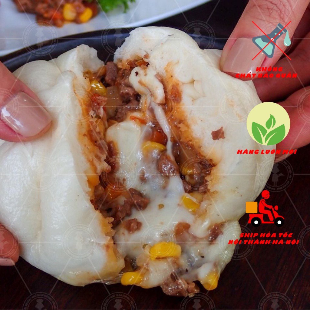 Bánh Bao Bò Phô Mai Hộp 4 Cái, Hàng Loại 1 Thịt Bò Mềm Phô Mai Ngậy Vệ Sinh An Toàn Thực Phẩm
