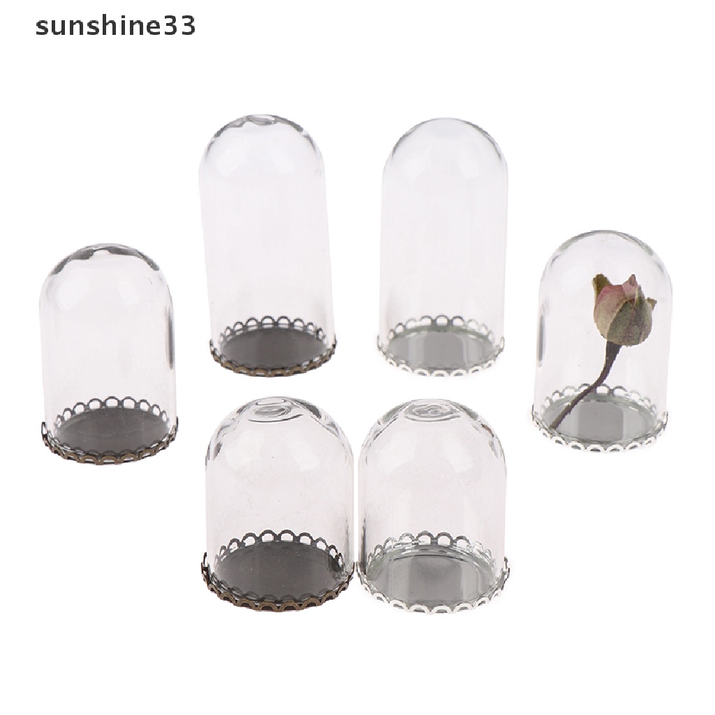 SU 25mm Dollhouse Glass Display Bell Jar with Base Glass Vials Pendant Glass Bottle n