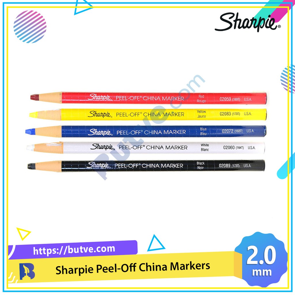 Bút chì dầu dạng xé vẽ đa chất liệu Sharpie Peel-Off China Marker 2.0mm (Cây lẻ)