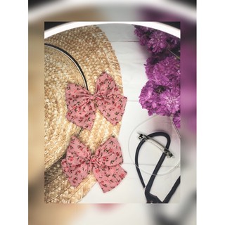 Kẹp nơ handmade vải voan hoa nhí nhẹ nhàng nữ tính vintage
