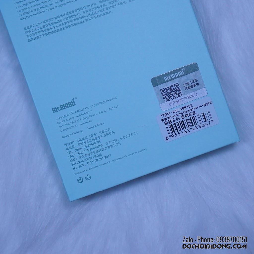 Ốp lưng Samsung Note 10 Plus Memumi siêu mỏng 0.3mm