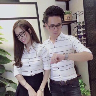 Áo sơ mi cặp sọc thời trang 300k