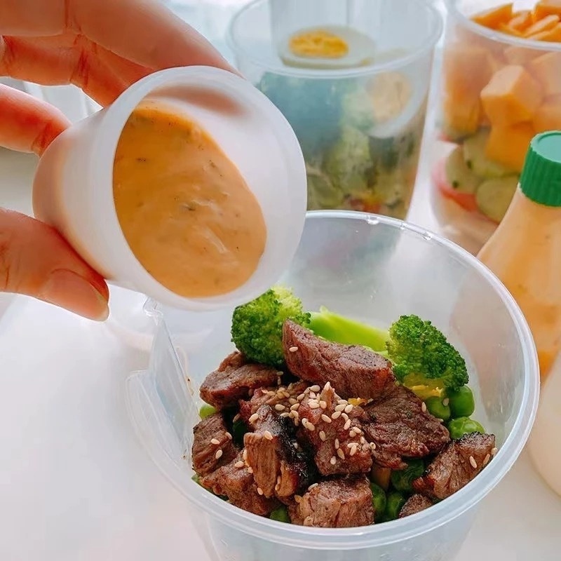 Bình Đựng Salad 1000ML Kèm Nĩa Và Nĩa Chất Lượng Cao
