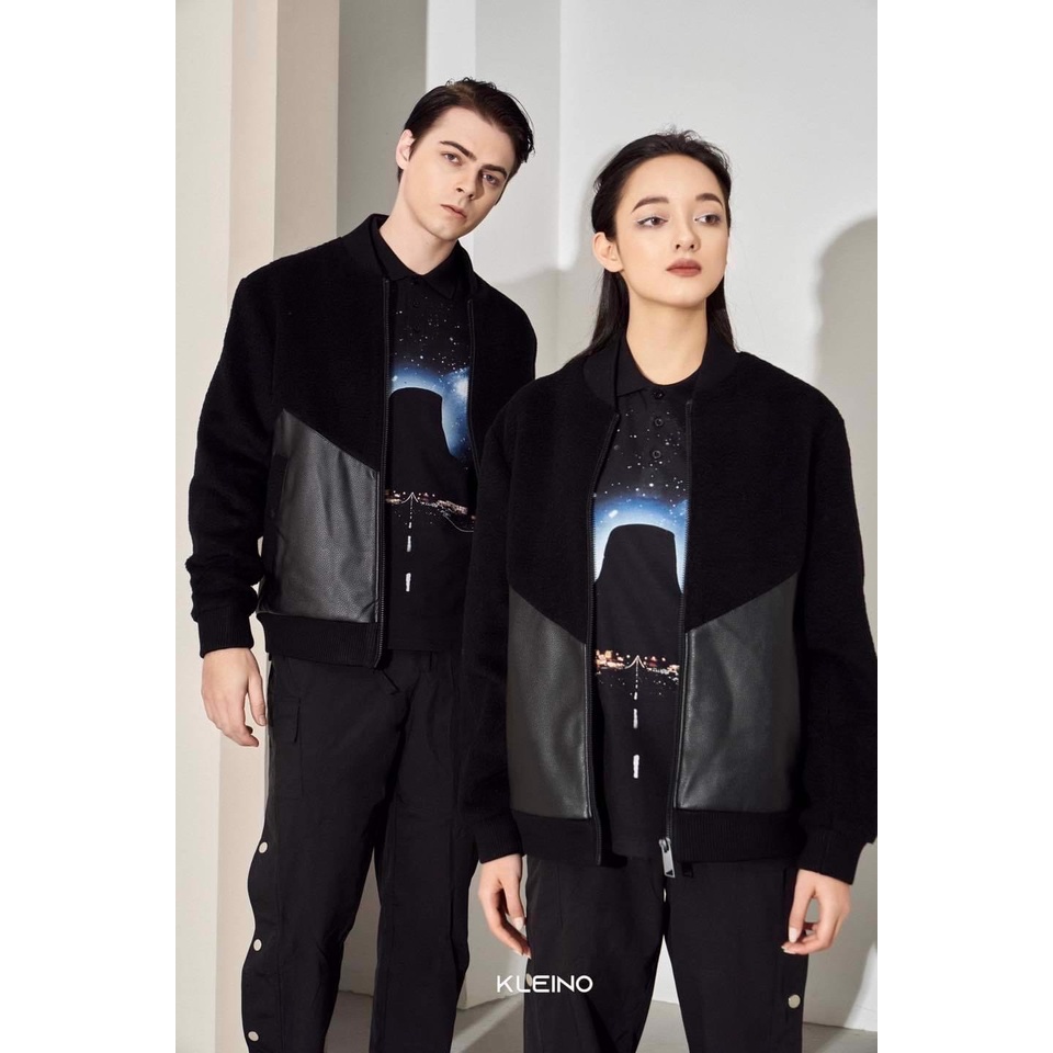 Áo khoác Leather Mix Jacket