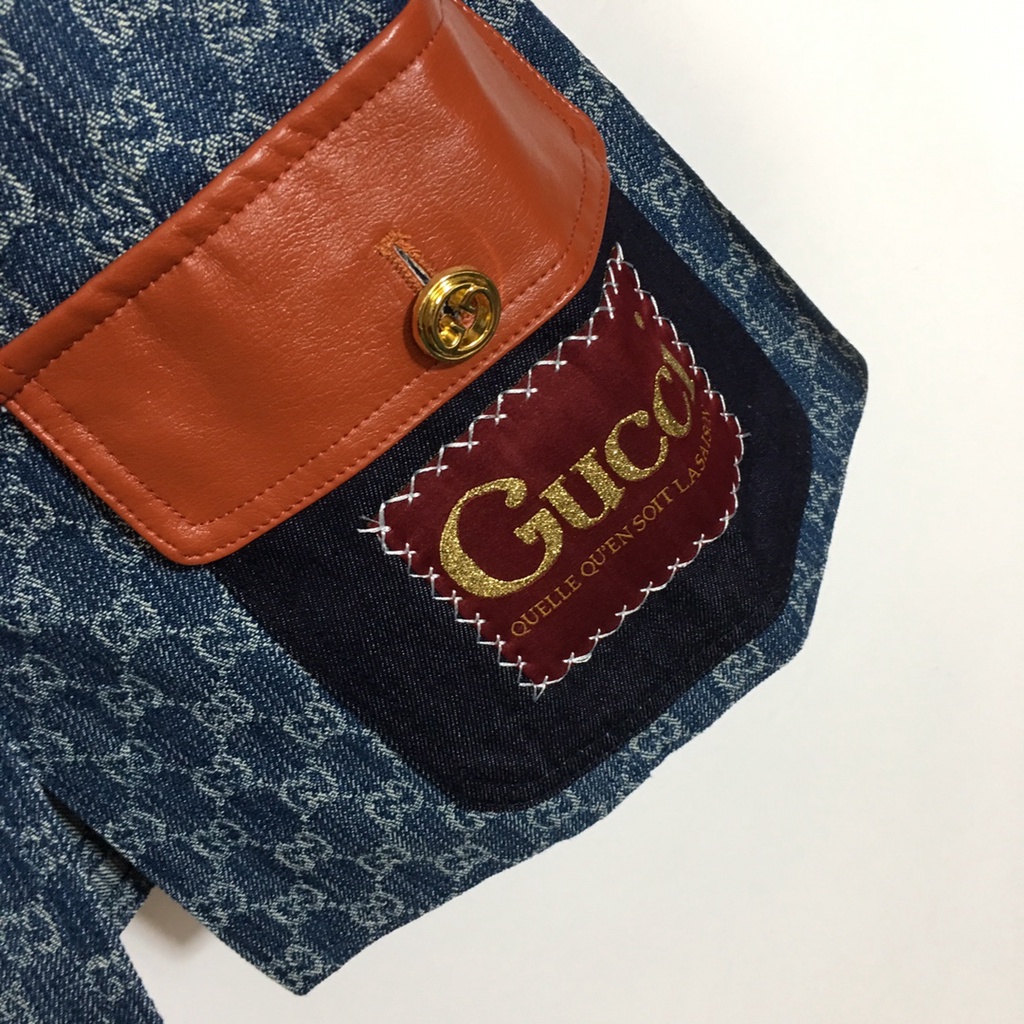 Áo khoác denim nữ thời trang cao cấp Gucci GG GC thiết kế sang trọng, phong cách thời thượng