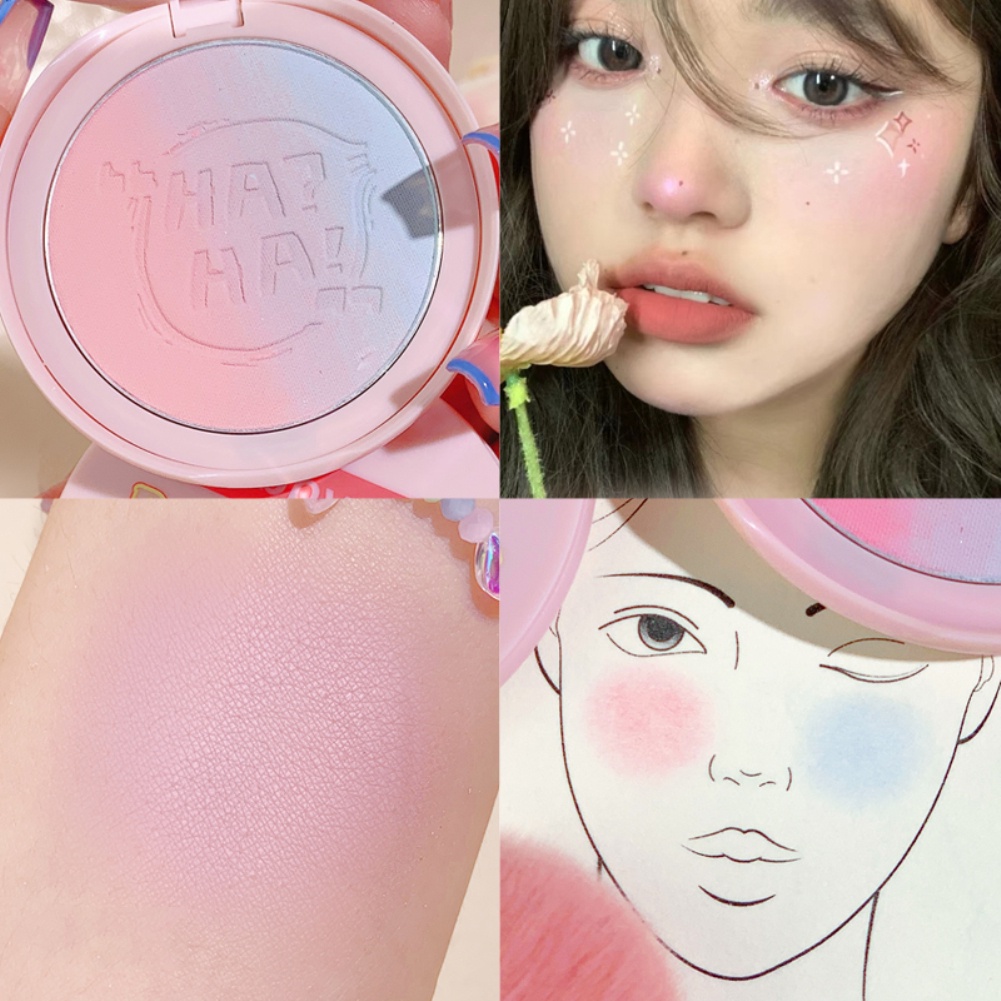 Xixi 3 Màu Gradient Blush Palette Sáng Da Phấn Má Hồng Tím Tự Nhiên Phù Hợp Với Phấn Má Hồng