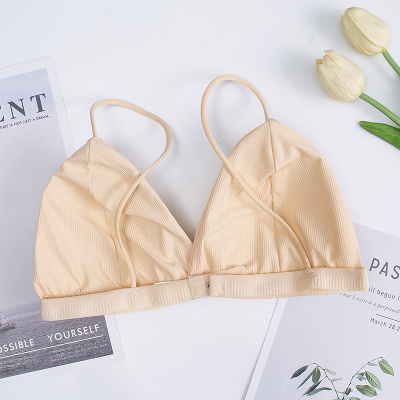BR07 Áo bra COTTON gân tăm dây mảnh khoét ngực sâu | BigBuy360 - bigbuy360.vn